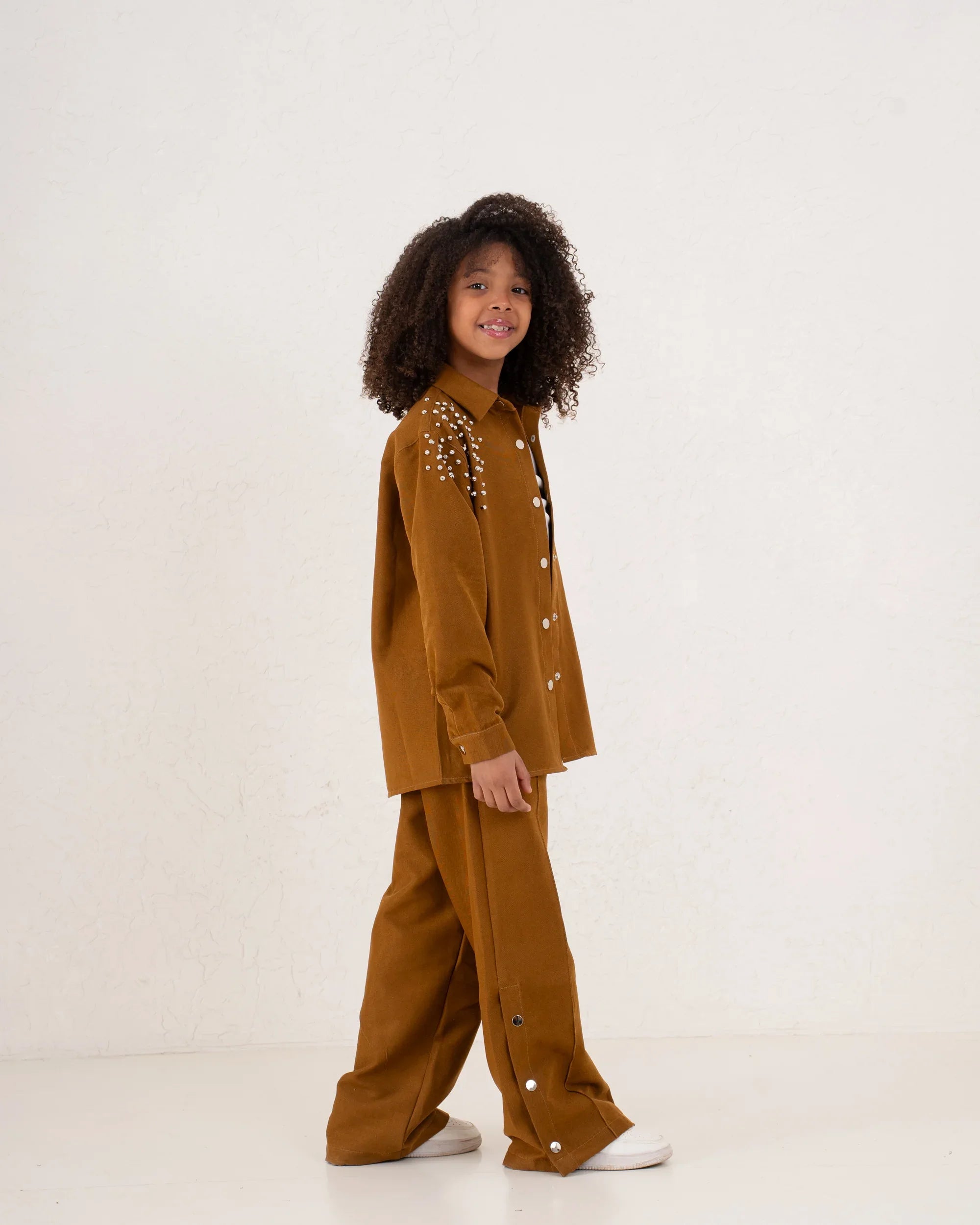 Girl suede embellished shirt - Venti