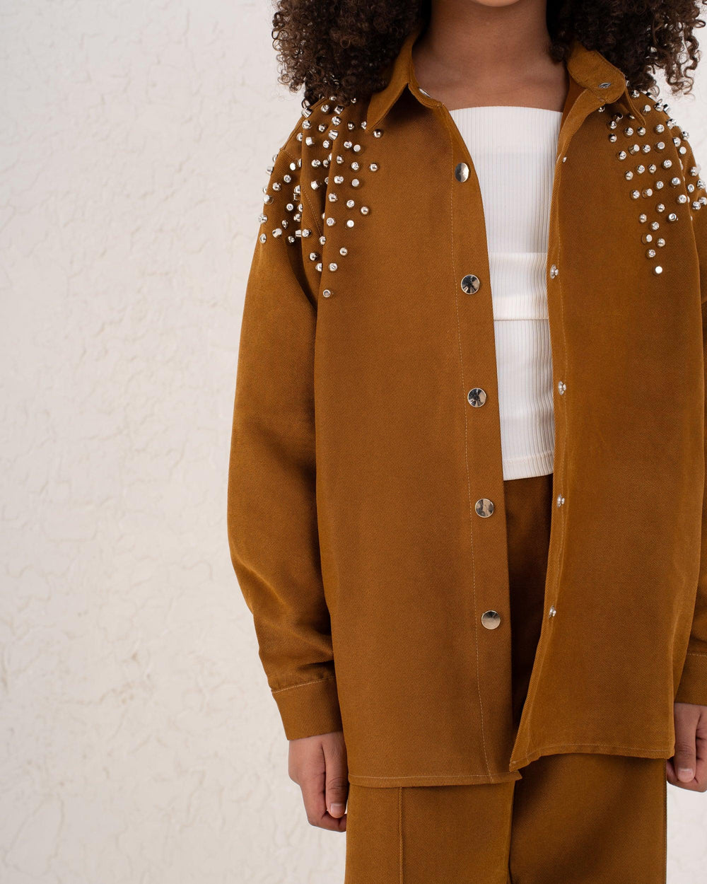 Girl suede embellished shirt - Venti