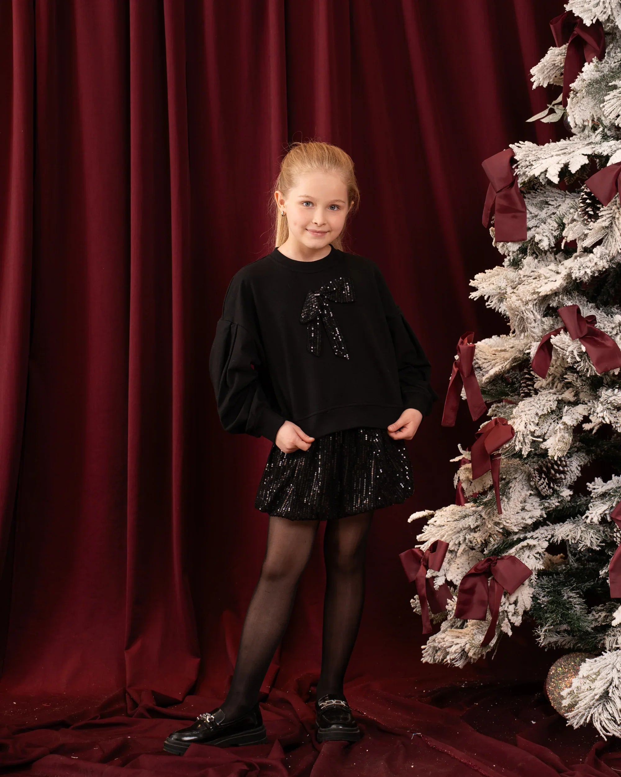 Sequin Bow Detail Hoodie - Venti