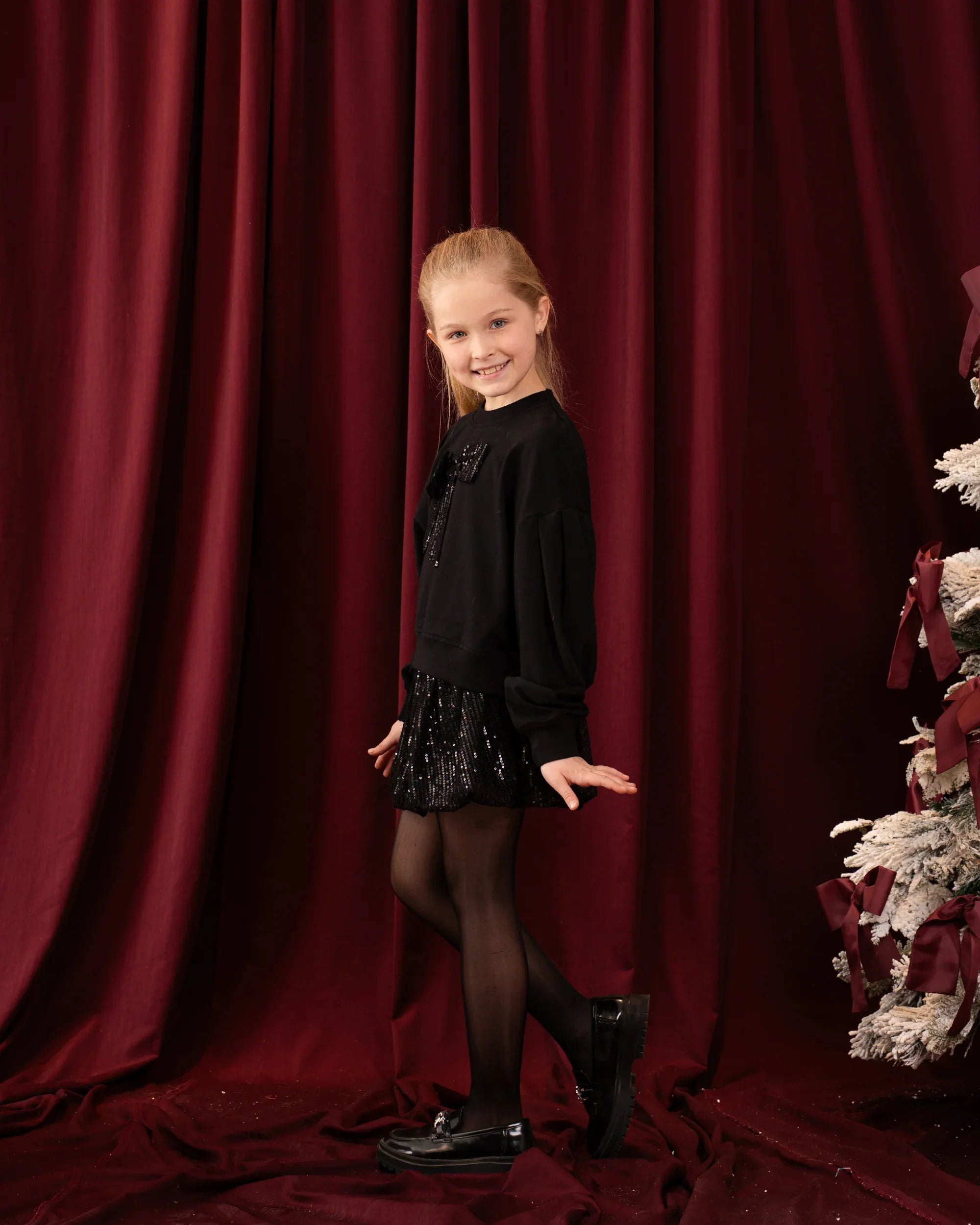 Sequin Bow Detail Hoodie - Venti