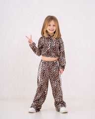 Girl leopard print zip up jacket