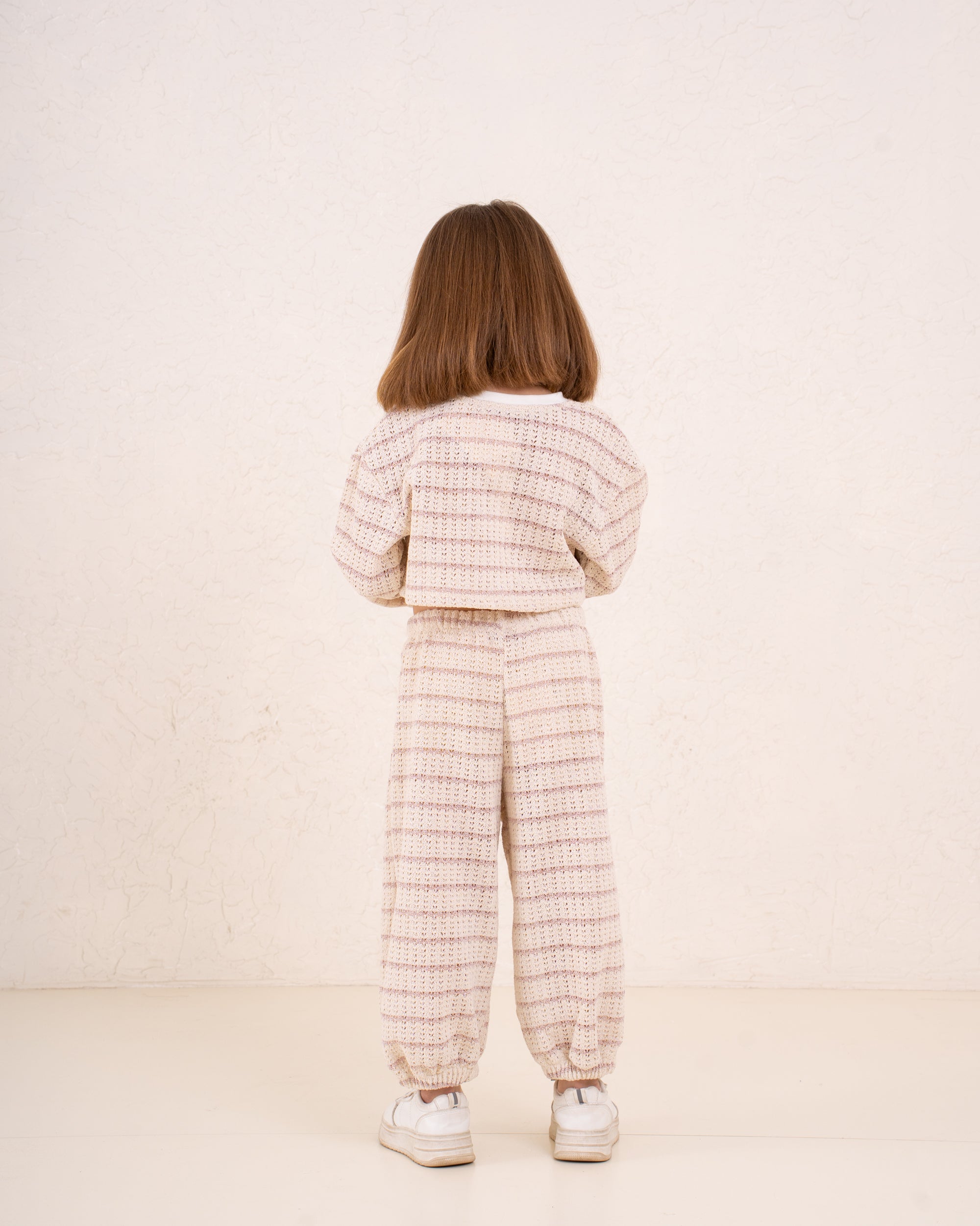 Girl knitted striped pullover