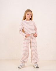 Girl knitted striped pullover