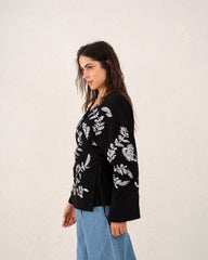 Women sequined wrap top