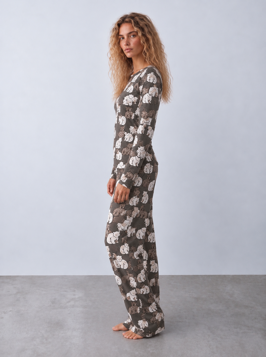 Women pandas fleece pajama