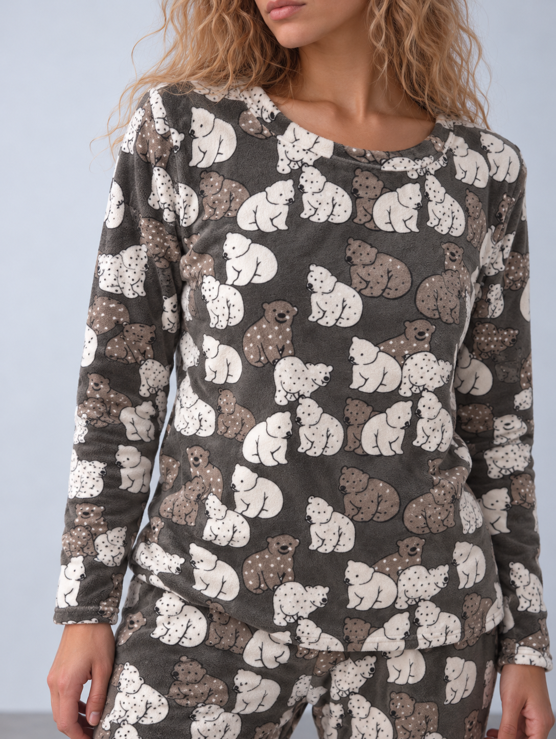 Women pandas fleece pajama