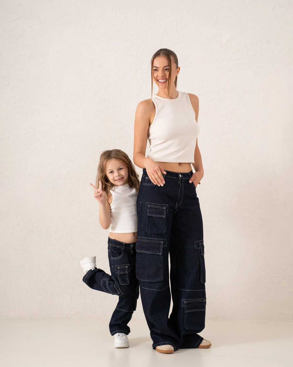 Cargo Wide-Leg Denim Pants - Venti