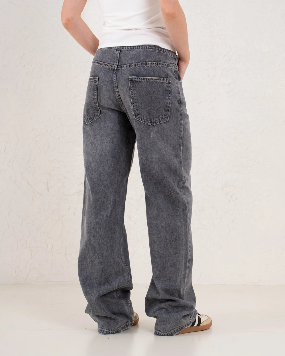 Drawstring Wide-Leg Denim Pants - Venti