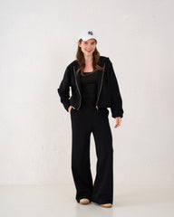 Front Slit Wide-Leg Pants