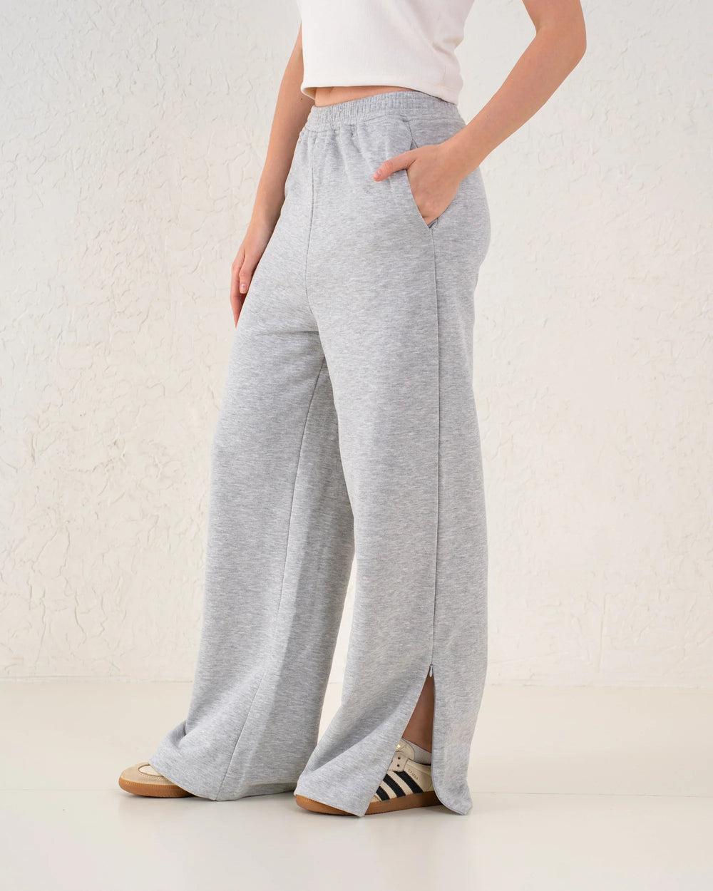 Front Slit Wide-Leg Pants - Venti