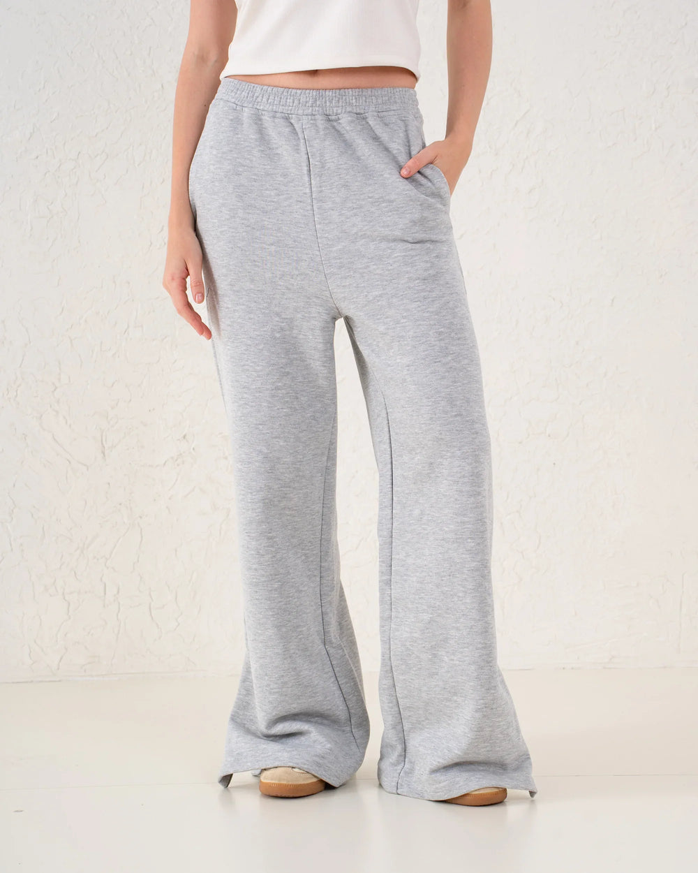 Front Slit Wide-Leg Pants - Venti