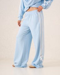 Striped Wide-Leg Pants With Bow Ties