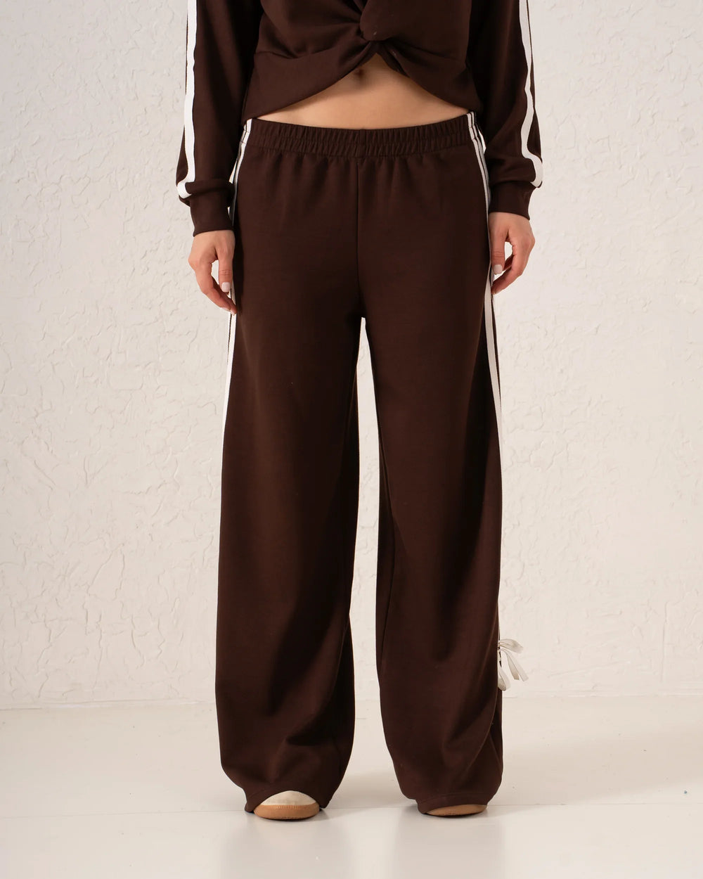 Striped Wide-Leg Pants With Bow Ties - Venti