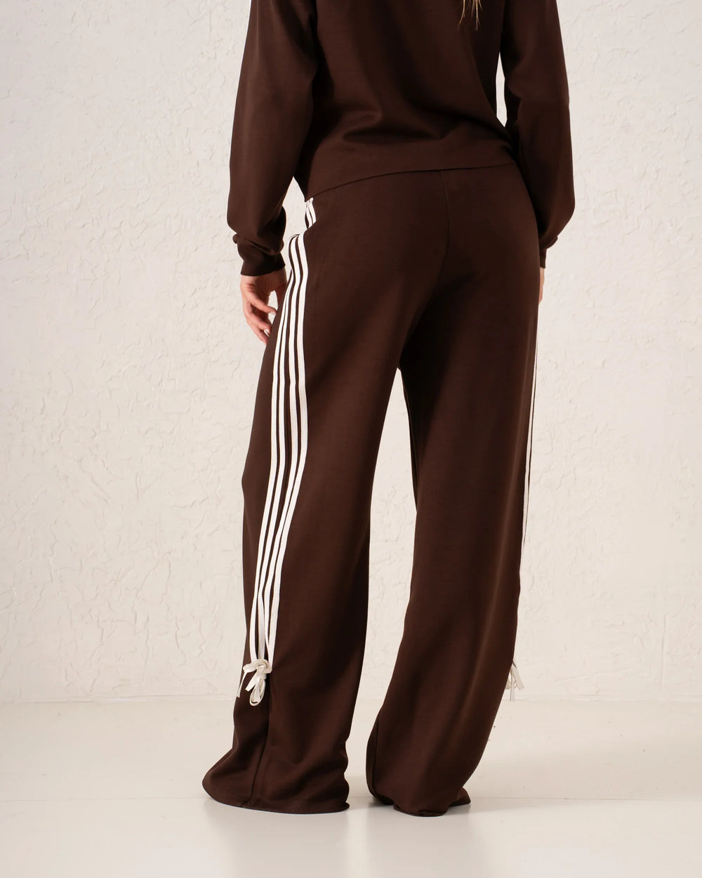 Striped Wide-Leg Pants With Bow Ties - Venti