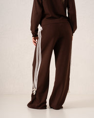 Striped Wide-Leg Pants With Bow Ties