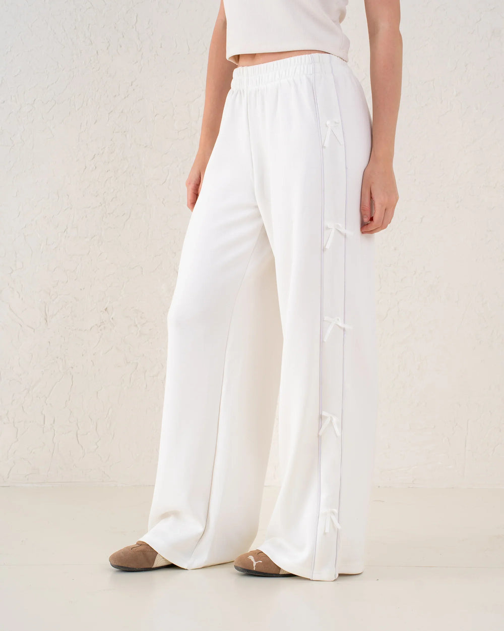 Bow Detail Wide-Leg Pants - Venti