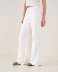 Bow Detail Wide-Leg Pants
