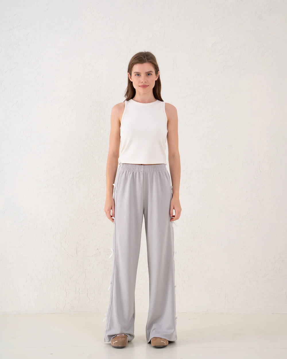 Bow Detail Wide-Leg Pants - Venti