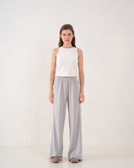 Bow Detail Wide-Leg Pants