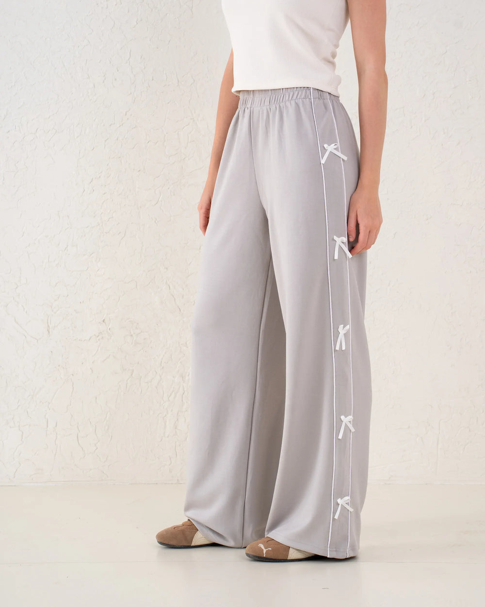 Bow Detail Wide-Leg Pants - Venti