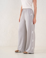 Bow Detail Wide-Leg Pants