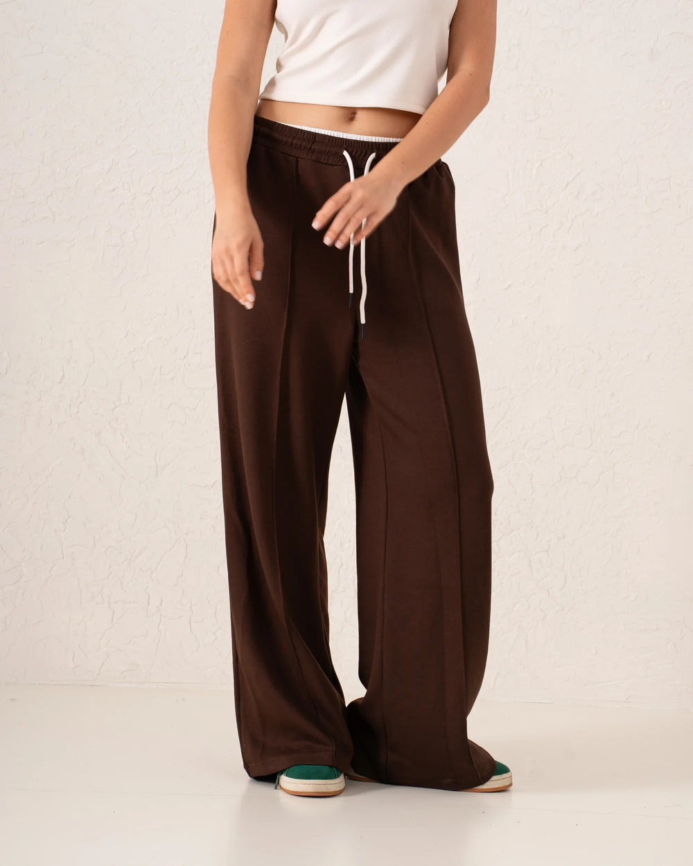 Double-Waist Wide-Leg Track Pants - Venti