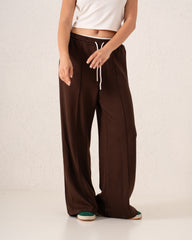 Double-Waist Wide-Leg Track Pants