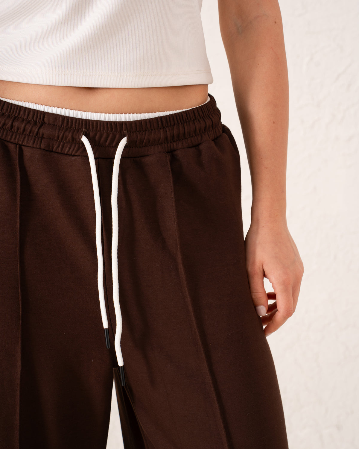 Double-Waist Wide-Leg Track Pants