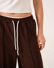 Double-Waist Wide-Leg Track Pants