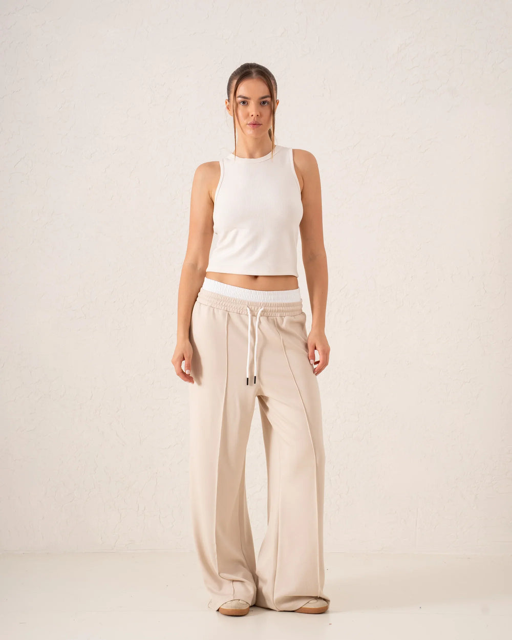 Double-Waist Wide-Leg Track Pants - Venti