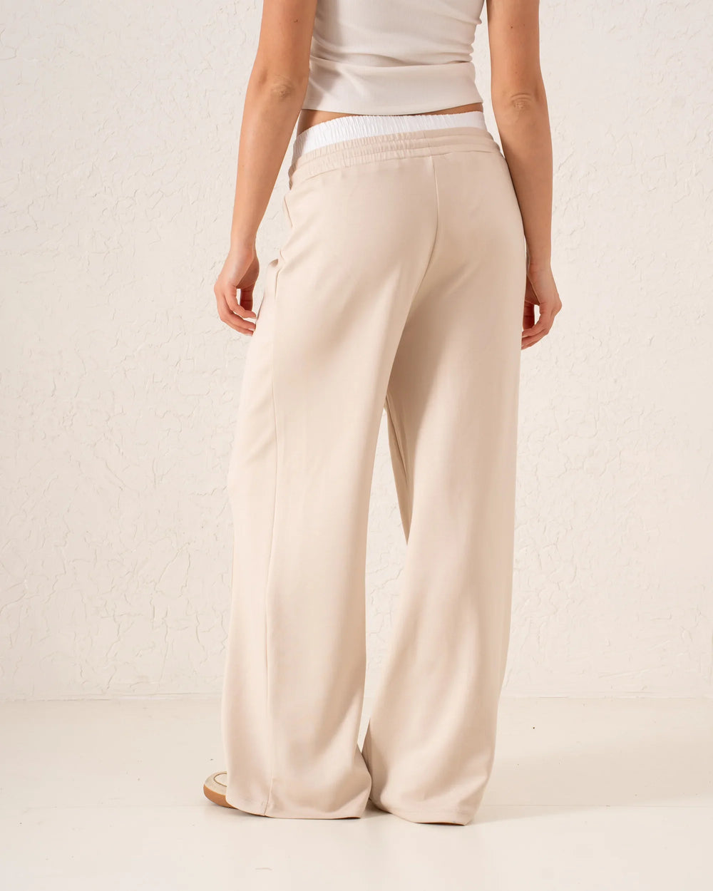 Double-Waist Wide-Leg Track Pants - Venti
