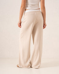 Double-Waist Wide-Leg Track Pants