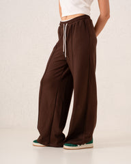 Double-Waist Wide-Leg Track Pants