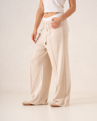 Double-Waist Wide-Leg Track Pants