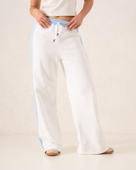 Contrast Wide-Leg Side Stripe Pants
