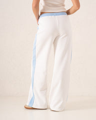Contrast Wide-Leg Side Stripe Pants