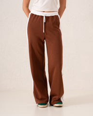 Contrast Wide-Leg Side Stripe Pants