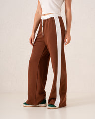 Contrast Wide-Leg Side Stripe Pants