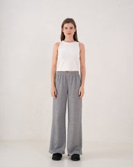Soft Ribbed Wide-Leg Pants