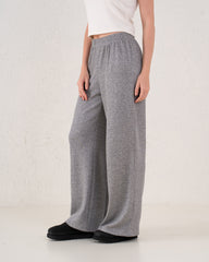 Soft Ribbed Wide-Leg Pants