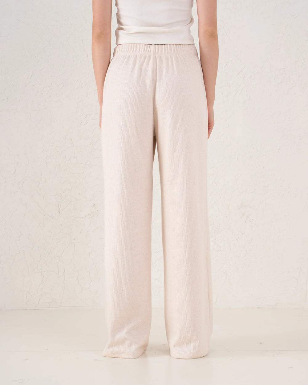 Soft Ribbed Wide-Leg Pants - Venti