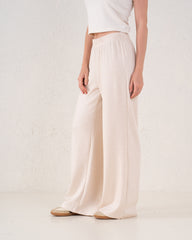 Soft Ribbed Wide-Leg Pants