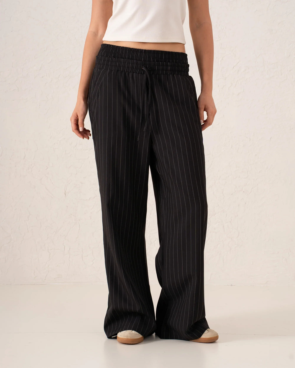 Pinstripe Wide-Leg Trousers - Venti