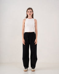 Contrast Panel Wide Leg Pants