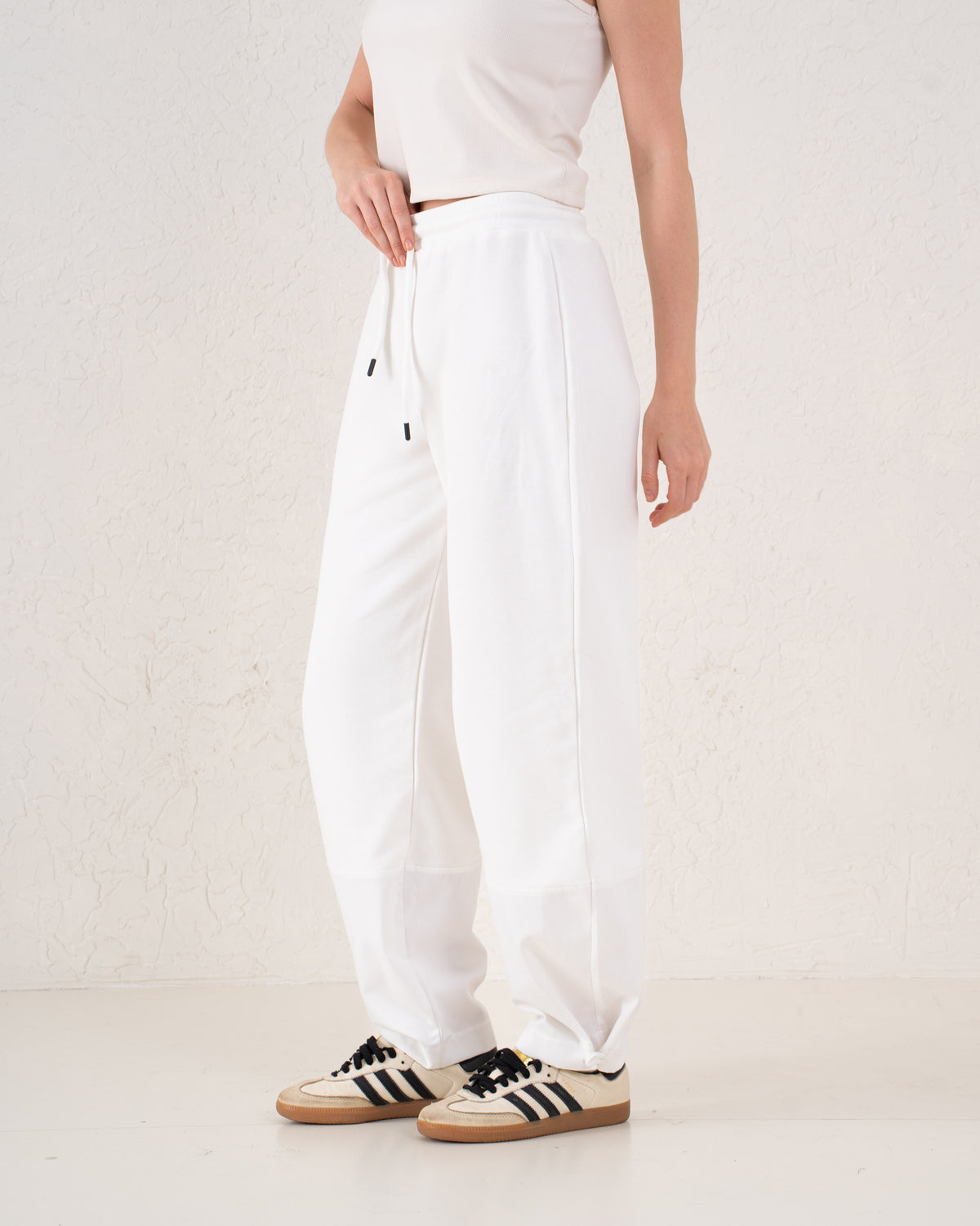 Contrast Panel Wide Leg Pants