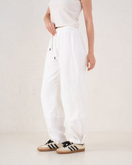 Contrast Panel Wide Leg Pants