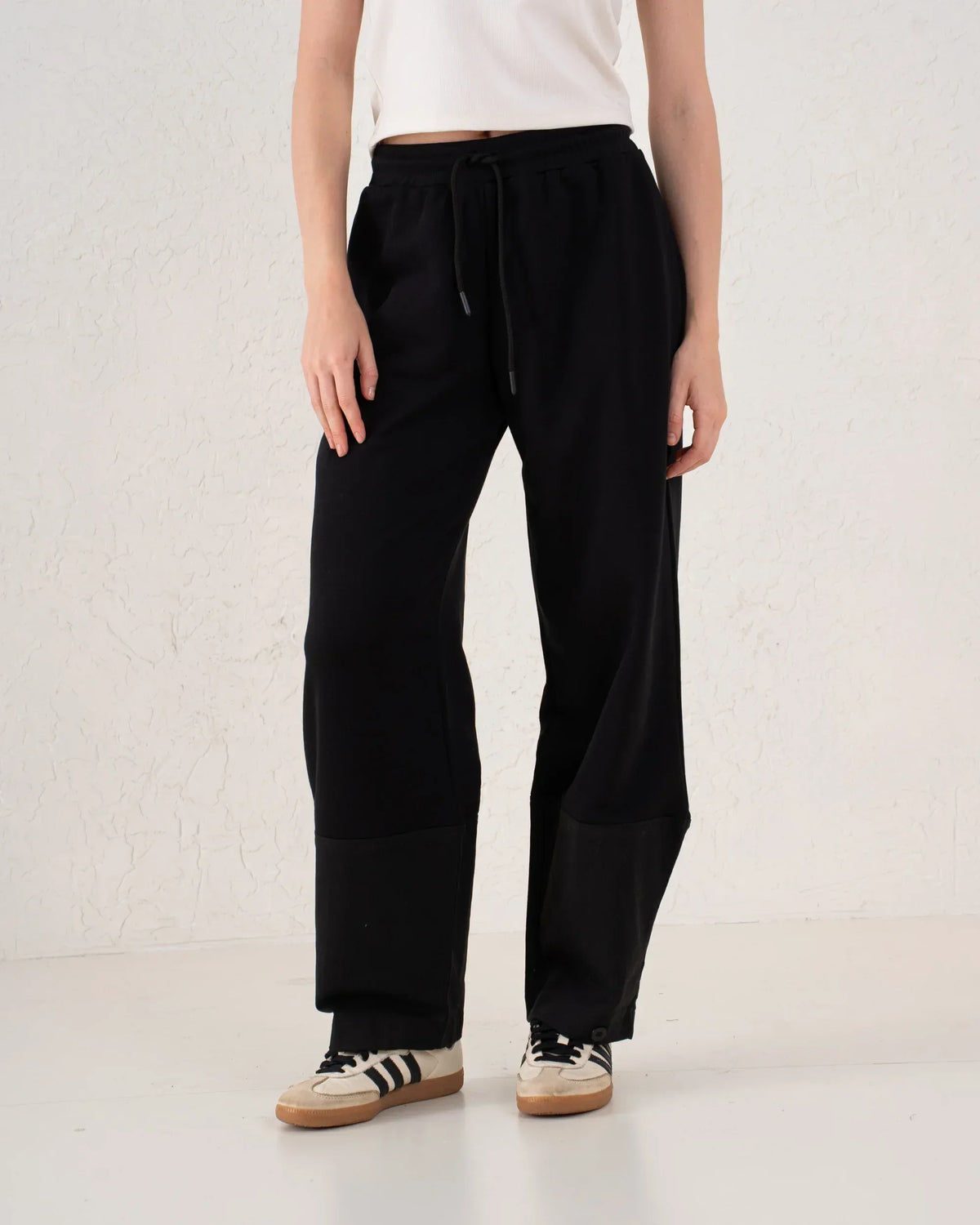 Contrast Panel Wide Leg Pants - Venti