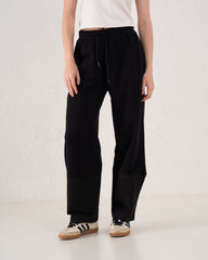 Contrast Panel Wide Leg Pants