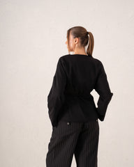 Wrap Criss Cross Belted Jacket