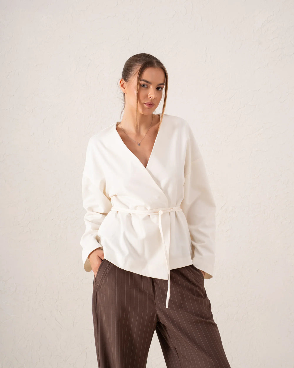 Wrap Criss Cross Belted Jacket - Venti